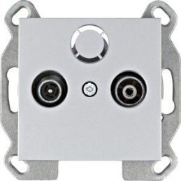 Gniazdo RTV końcowe srebrne Lumina WL3012 Hager