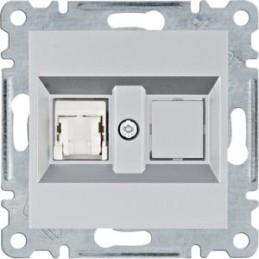 Gniazdo komputerowe pojedyncze srebrne RJ45 kat.5e UTP Lumina WL2112 Hager