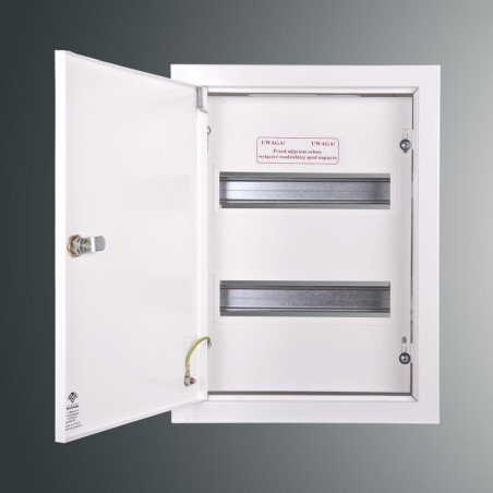 Rozdzielnica p/t modułowa RW 2NN 2x12S 392x288x130  szyna TSH35  zamek patent.9081  IP30  RAL 9003