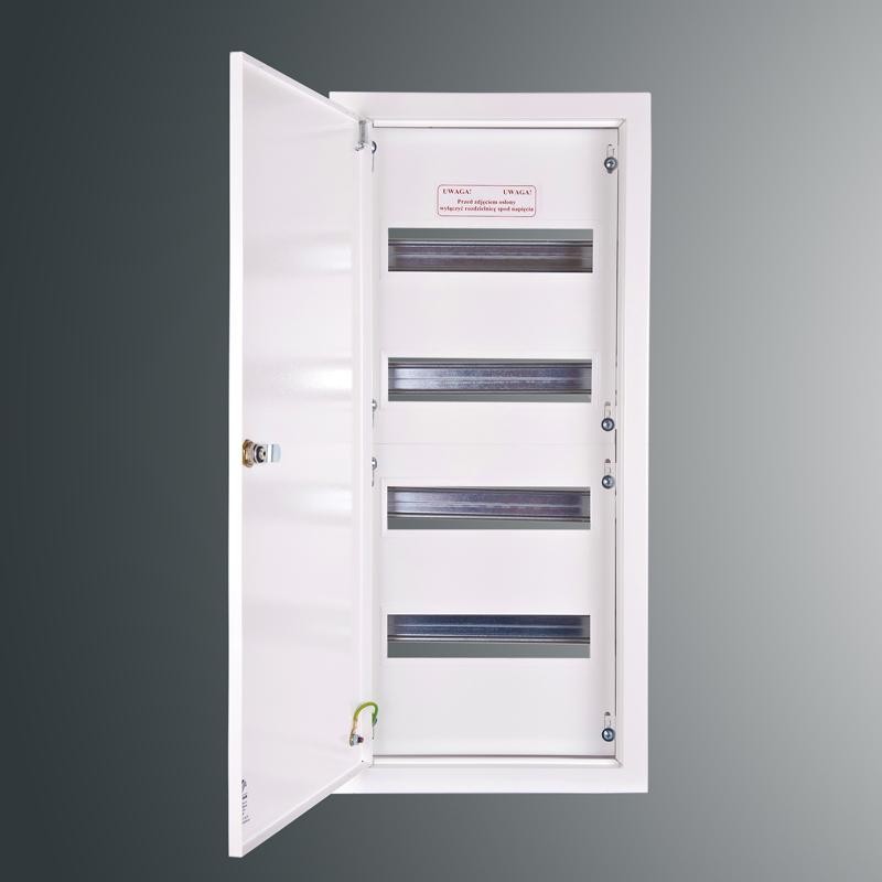 Rozdzielnica p/t modułowa RW 16NN 4x12S 672x288x130  szyna TSH35  zamek patent.9081  IP30  RAL9003