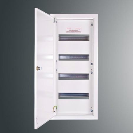 Rozdzielnica p/t modułowa RW 16NN 4x12S 672x288x130  szyna TSH35  zamek patent.9081  IP30  RAL9003