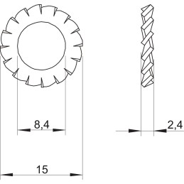 SWS M8 A2 Podkładka ząbkowana 3404358