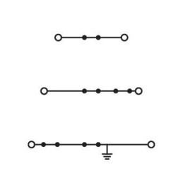 Złączka szynowa trzypiętrowa 2,5mm2 szara PE/L/L 2002-3227