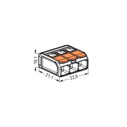 Szybkozłączka z dźwignią 3-torowa 0.5 mm² / 6 mm² WAGO 221-613