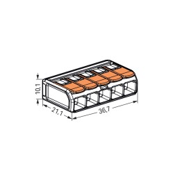 Szybkozłączka z dźwignią 5-torowa 0.5 mm²/6 mm² WAGO 221-615