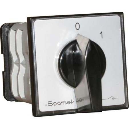 Łącznik Krzywkowy 40A, Rozłącznik 0-1 (3 - biegunowy), mocowany do pulpitu czoło szare pokrętło czarne ŁK40-2.8211\P03