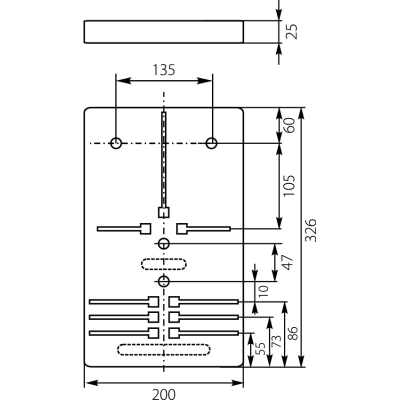 Tablica licznikowa 326x200mm 1/3F szara T‑U 1F/3F‑b/z 10.5