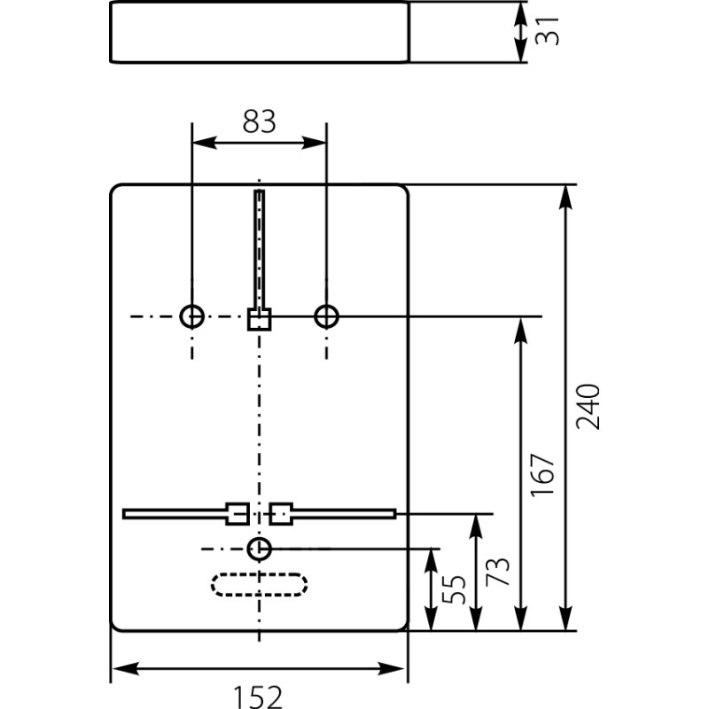 Tablica licznikowa 240x152mm 1F szara T-1F-b/z 10.6
