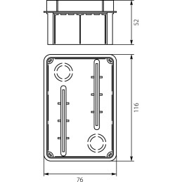 Puszka podtynkowa Pp/t 2 (76 x 116 x 52) pomarańczowo/biała 11.2