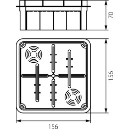 Puszka podtynkowa Pp/t 7 (156 x 156 x 70) pomarańczowo/biała 11.7