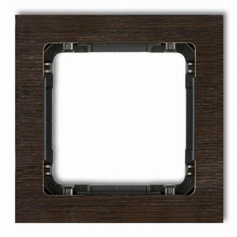 DECO Ramka uniwersalna pojedyncza - efekt drewna (ramka wenge  spód czarny)