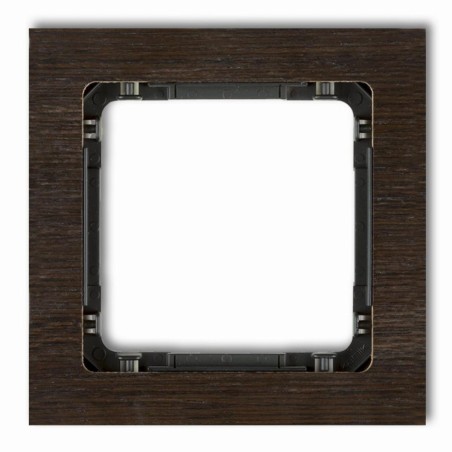 DECO Ramka uniwersalna pojedyncza - efekt drewna (ramka wenge  spód czarny)