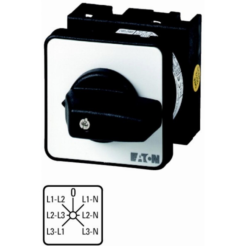 Przełącznik woltomierza 3xL‑L i 3xL‑N do wbudowania T0-3-8007/E | EATON 095813 | Elgra Bytom