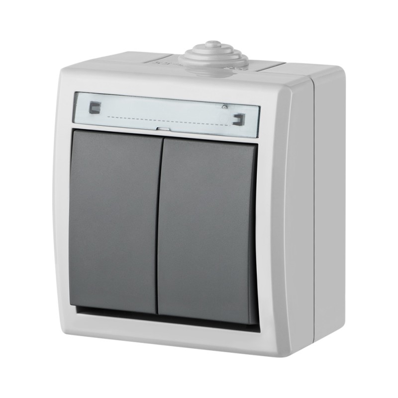 AQUANT łącznik natynkowy świecznikowy IP55 szary 7035/7043 | ELEKTRO-PLAST