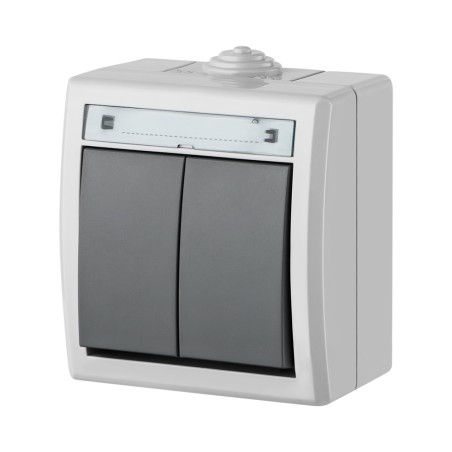 AQUANT łącznik natynkowy świecznikowy IP55 szary 7035/7043 | ELEKTRO-PLAST