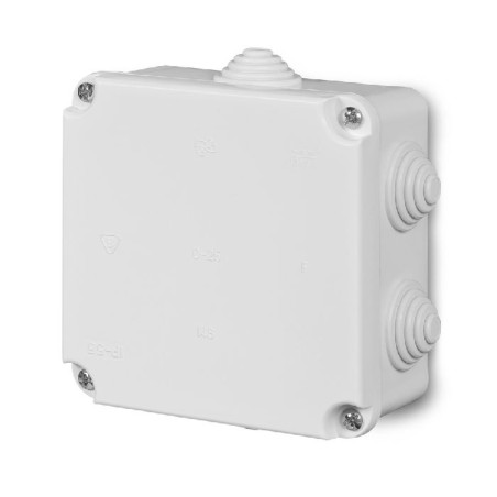 Puszka natynkowa PK-2 108x108x58 mm | 6 dławic | IP55 | Biała | ELEKTRO-PLAST