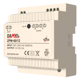 ZASILACZ IMPULSOWY 12V DC, 60W, TH-35 TYP: ZPM-60/12