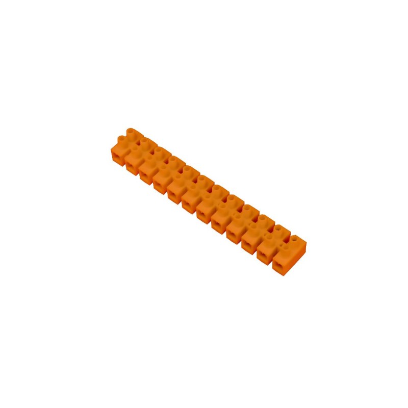 E.4033P Listwa zaciskowa gwintowa 12-torowa, 12x6mm2, 41A, 500V, pomarańczowa