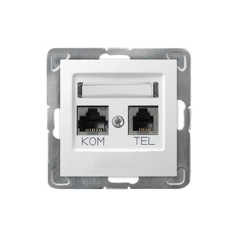 Gniazdo komputerowo - telefoniczne białe GPKT-Y/K/m/00 Ospel