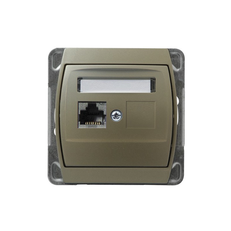 GAZELA Gniazdo komputerowe pojedyncze, kat. 5e MMC - kolor satyna/satyna