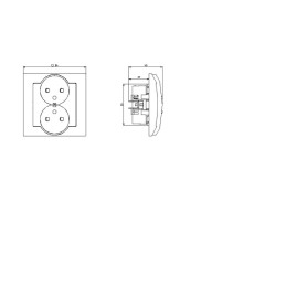Gniazdo podwójne z/u kompletne z ramką Ecru Impresja GP-2YZ/27