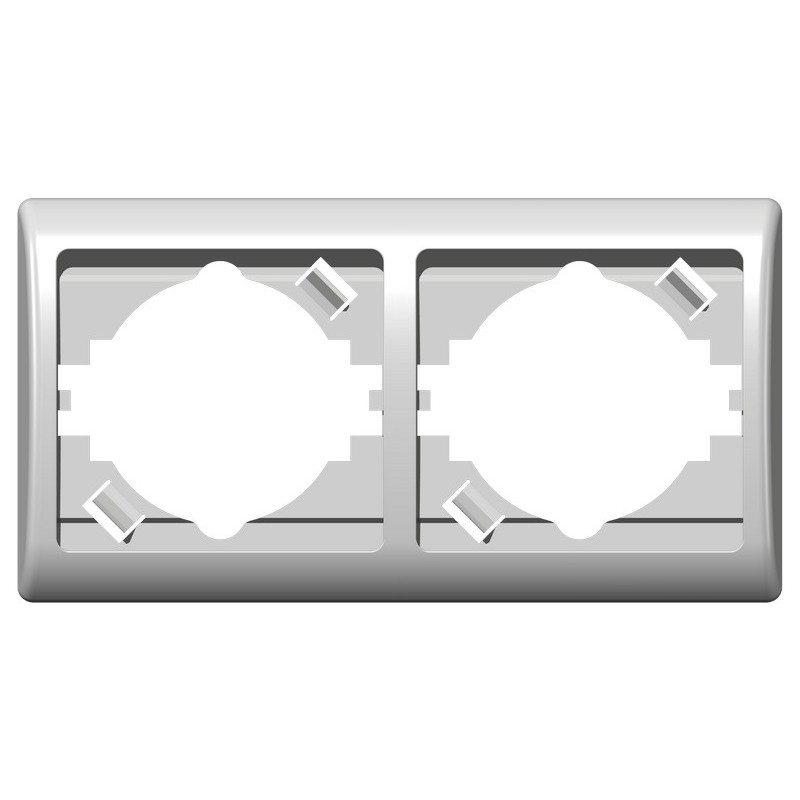 Ramka podwójna pozioma - kolor biały