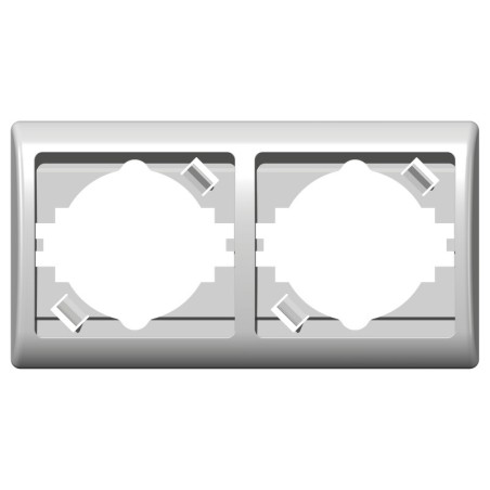 Ramka podwójna pozioma - kolor biały