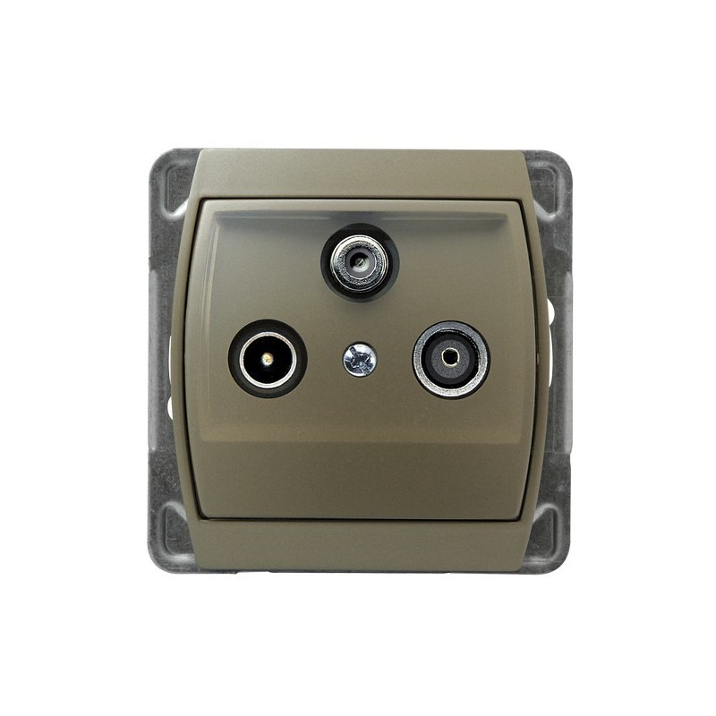 GAZELA Gniazdo RTV-SAT przelotowe - kolor satyna/satyna