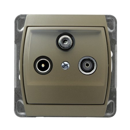 GAZELA Gniazdo RTV-SAT przelotowe - kolor satyna/satyna