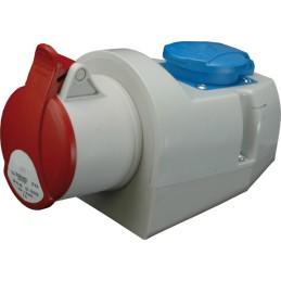 EZCZ -S 1643 16A, 400V/230V, Gniazdo kombi 3P+PE plus EE 16S Schuko IP44