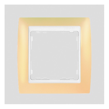 Ramka 1x kremowa / ramka pośrednia biała SIMON 82