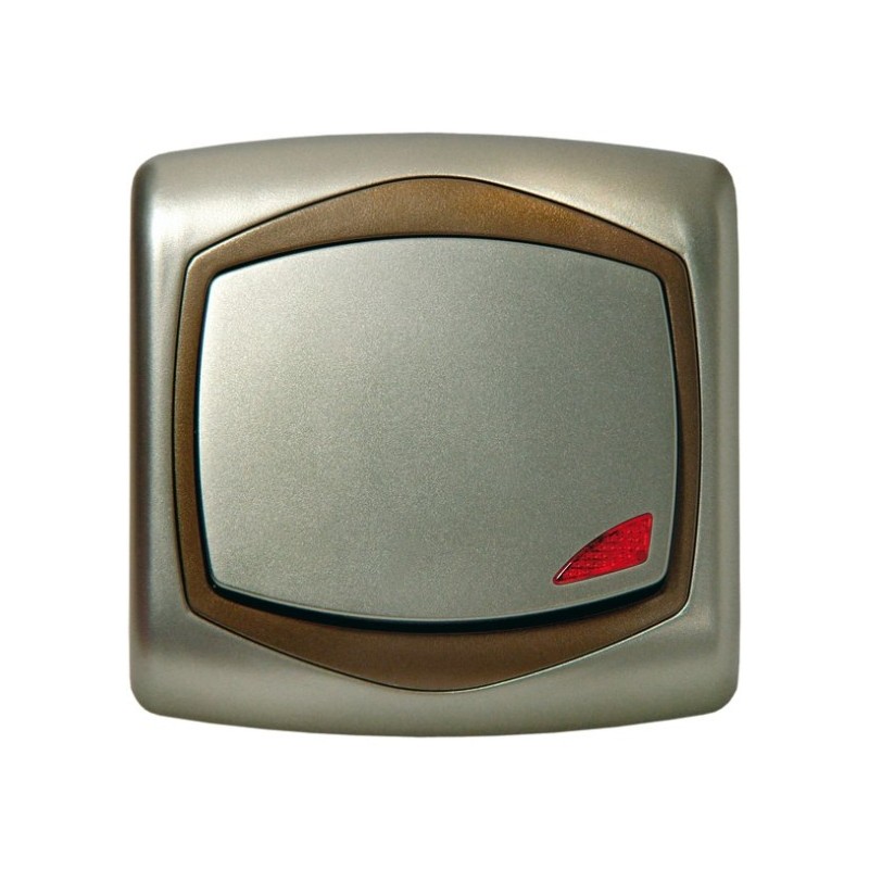 Łącznik schodowy z podświetleniem niebieskim - kolor satyna/złoto