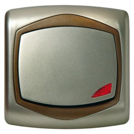 Łącznik schodowy z podświetleniem niebieskim - kolor satyna/złoto