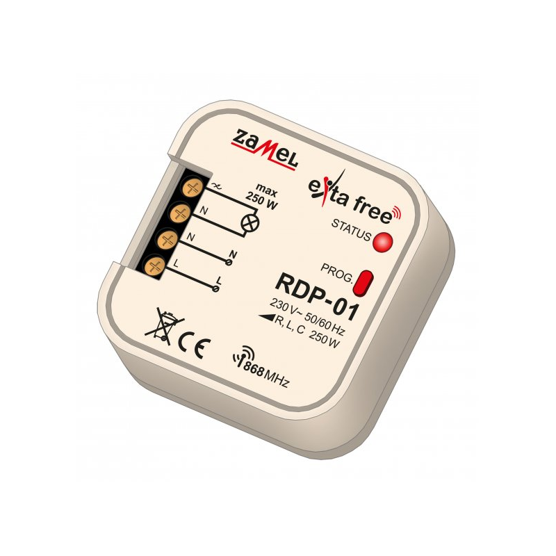 RADIOWY ŚCIEMNIACZ DOPUSZKOWY 1-KANAŁOWY TYP: RDP-01