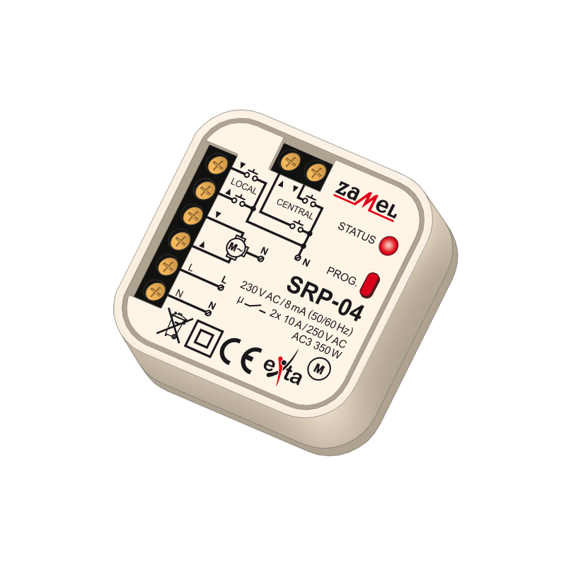 STEROWNIK ROLET UNIWERSALNY DOPUSZKOWY PRZEWODOWY TYP: SRP-04