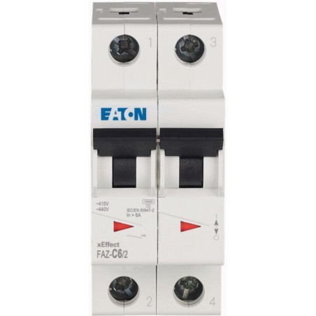 FAZ-C6/2 Wyłącznik nadprądowy 6A C 15kA 2P | Eaton FAZ | Elgra Bytom