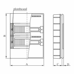 SRp-3x18 (54) (N+PE) Skrzynka rozdzielcza podtynkowa