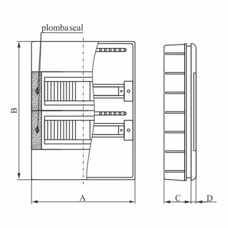 SRp-3x18 (54) (N+PE) Skrzynka rozdzielcza podtynkowa