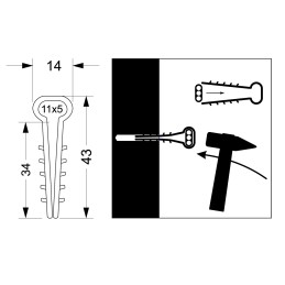 Uchwyt USMP - 2    (TU-D1 )       100szt [16.1]  (do 3x1,5)