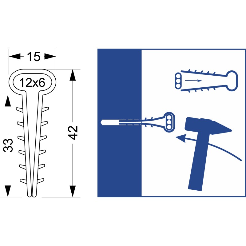 Uchwyt USMP - 3 (TU-D2 ) 100szt (płaski ydyp 3x1.5, 3x2.5) Uchwyt USMP - 3 (TU-D2 ) 100szt (płaski ydyp 3x1.5, 3x2.5)
