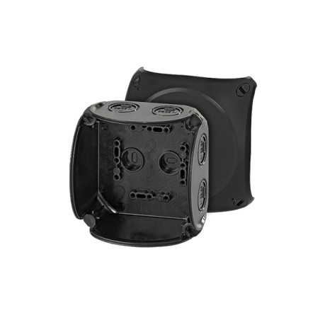 KF 0400 B Puszka do inst. zewn., czarna IP 66/IP 67, 104x104x70, bez zacisków