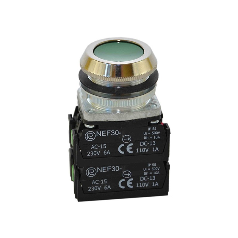Przycisk NEF30-K2XY zielony | W0-NEF30-K 2XY Z | PROMET