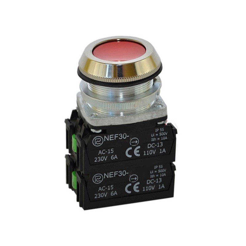 Przycisk NEF30-K2XY czerwony | W0-NEF30-K 2XY C | PROMET