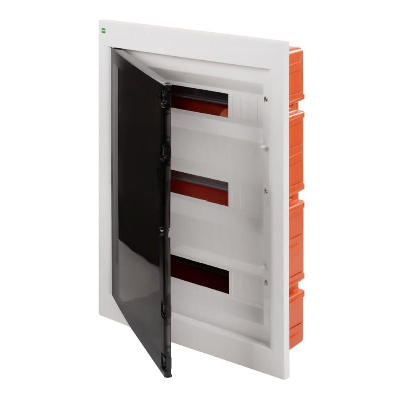 AREO rozdzielnica PE+N 3x18 podtynkowa IP40 biały/dymny