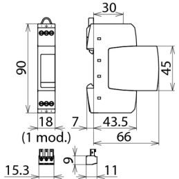 Ogranicznik przepięć Typ T3 2-bieg 5kA 1,5kV DEHNrail M 2P 255 FM