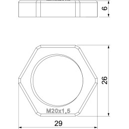 116 M20 LGR PA, Przeciwnakrętka M20X1,5 116M VDE