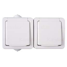 TEKNO Gniazdo hermetyczne podwójne 16A IP54 33497