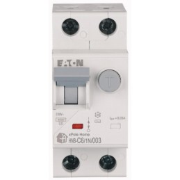 Wyłącznik różnicowo‑nadprądowy 2P 6A 0,03A typ AC xPole Home HNB‑C6/1N/003 195124