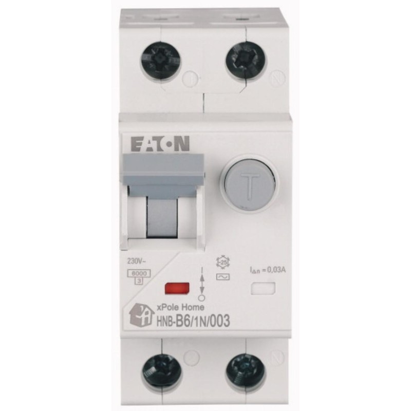 Wyłącznik różnicowo‑nadprądowy 2P 6A B 0,03A typ AC xPole Home HNB‑B6/1N/003 195118