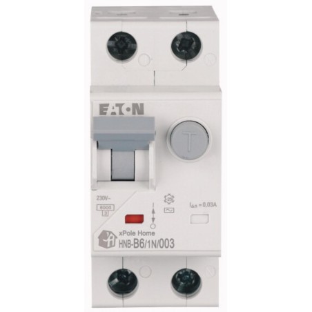 Wyłącznik różnicowo‑nadprądowy 2P 6A B 0,03A typ AC xPole Home HNB‑B6/1N/003 195118